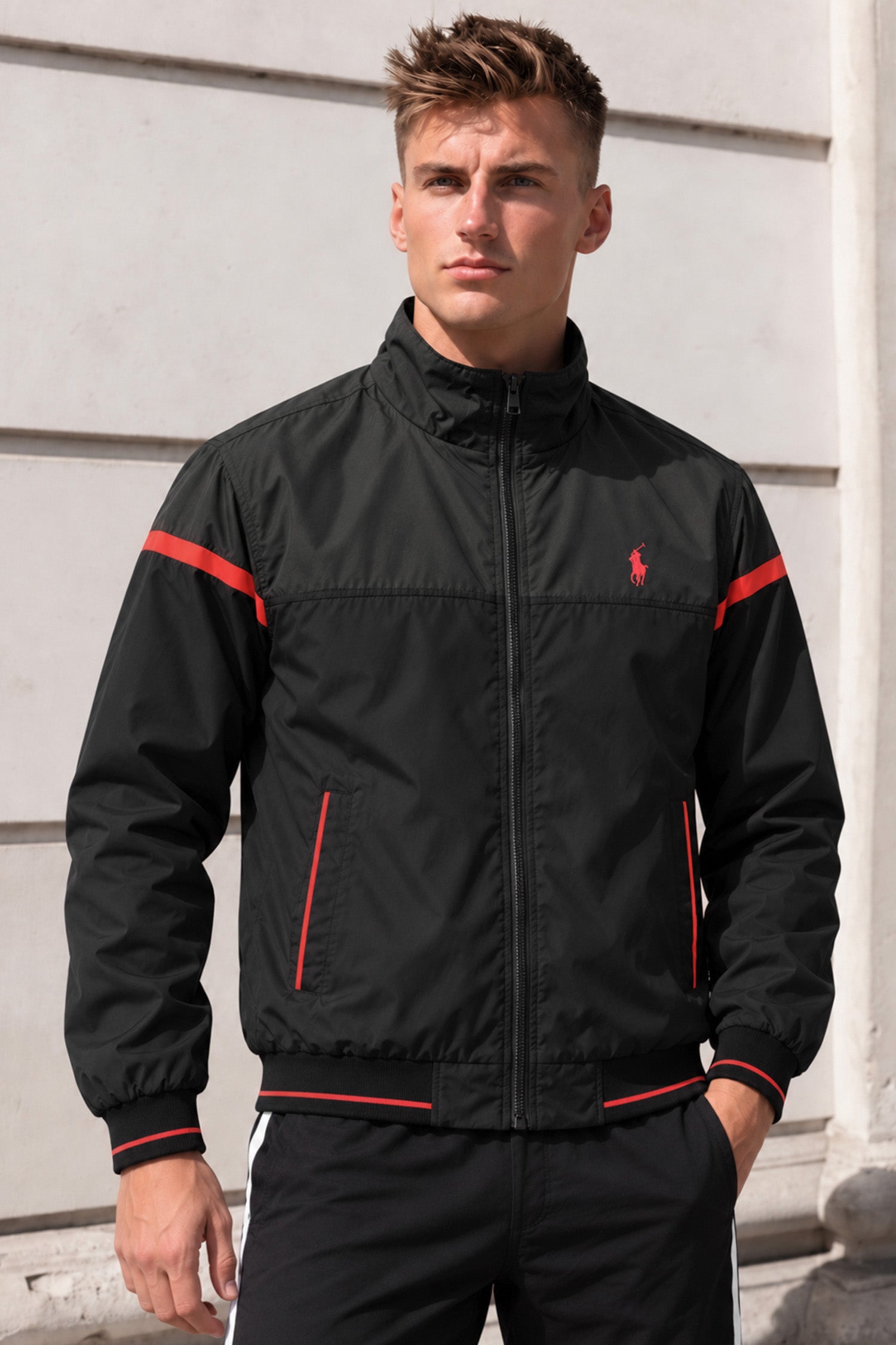 Polo Sporty Water-Repellent Imp Men Sports Jacket In Black