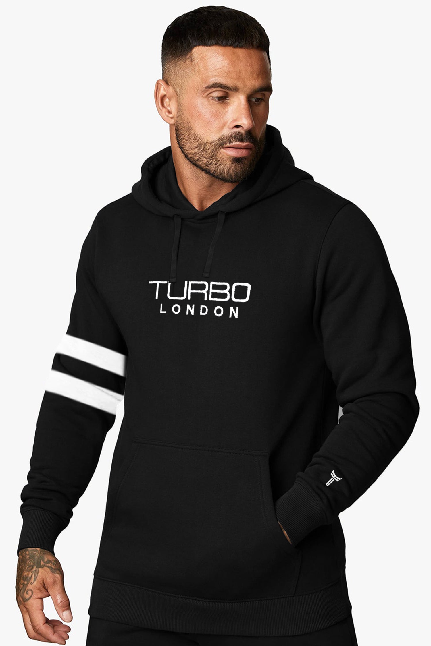 Turbo Elbow Panel Stripe Fleece Hoodie