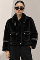 Women Belt Plush Imported Fur Jacket