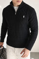 Polo Cable Crew Texture Half-Zip Imported Men's Jumper Sweater