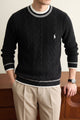 Polo Rph Lren Cable-Knit Pullover Imported Men's Sweater In Black