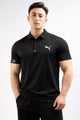 Pma Essential Printed Logo Men's Polo Shirt In Black