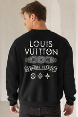 Luis Vten X Chrme Heart Collab Print Full Sleeves Men's Sweatshirt In Black