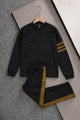 Turbo Striking Stripes Men's Co-Ord Set In Black