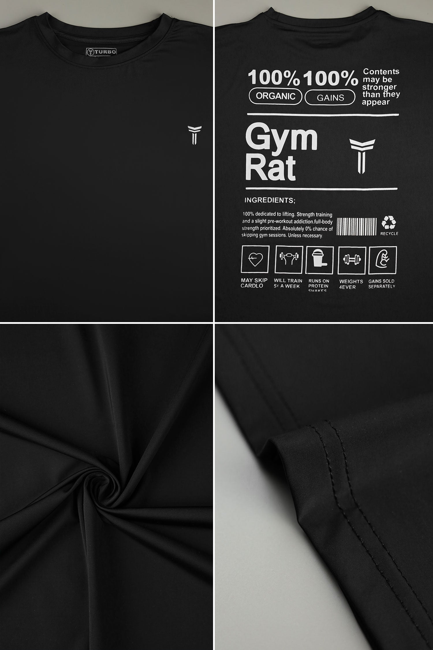 Turbo 'The Gymrat Manifesto' Graphic Performance Dry-Fit Tee