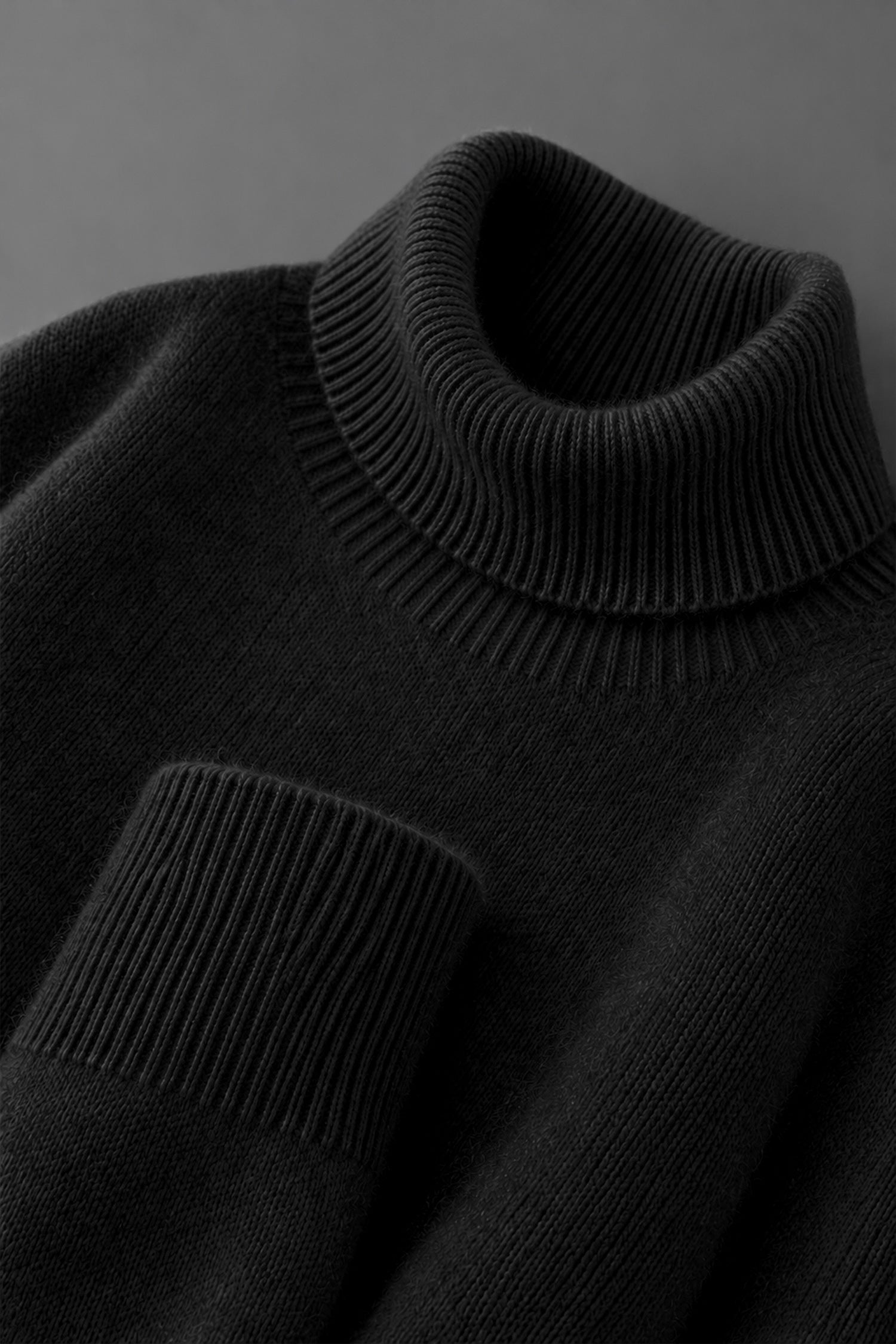 Turbo Extreme Rabbit Wool Turtleneck Pullover Imported High Neck In Black