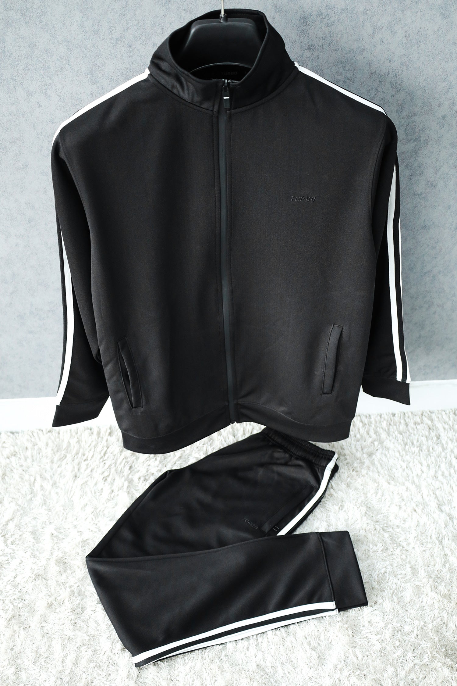 Turbo Strip Panel Men Zipper Tracksuit