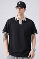 Turbo Cmpus Sutra V-Neck Imp Silk Polo Shirt In Black