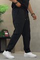 Men's Straight Fit Flap Pockets Cargo Trouser In Black