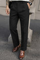 Single Plated Men's Cotton Pant In Black