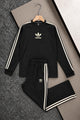 Adds Classic-Retro Lining Men's Co-Ord Set In Black