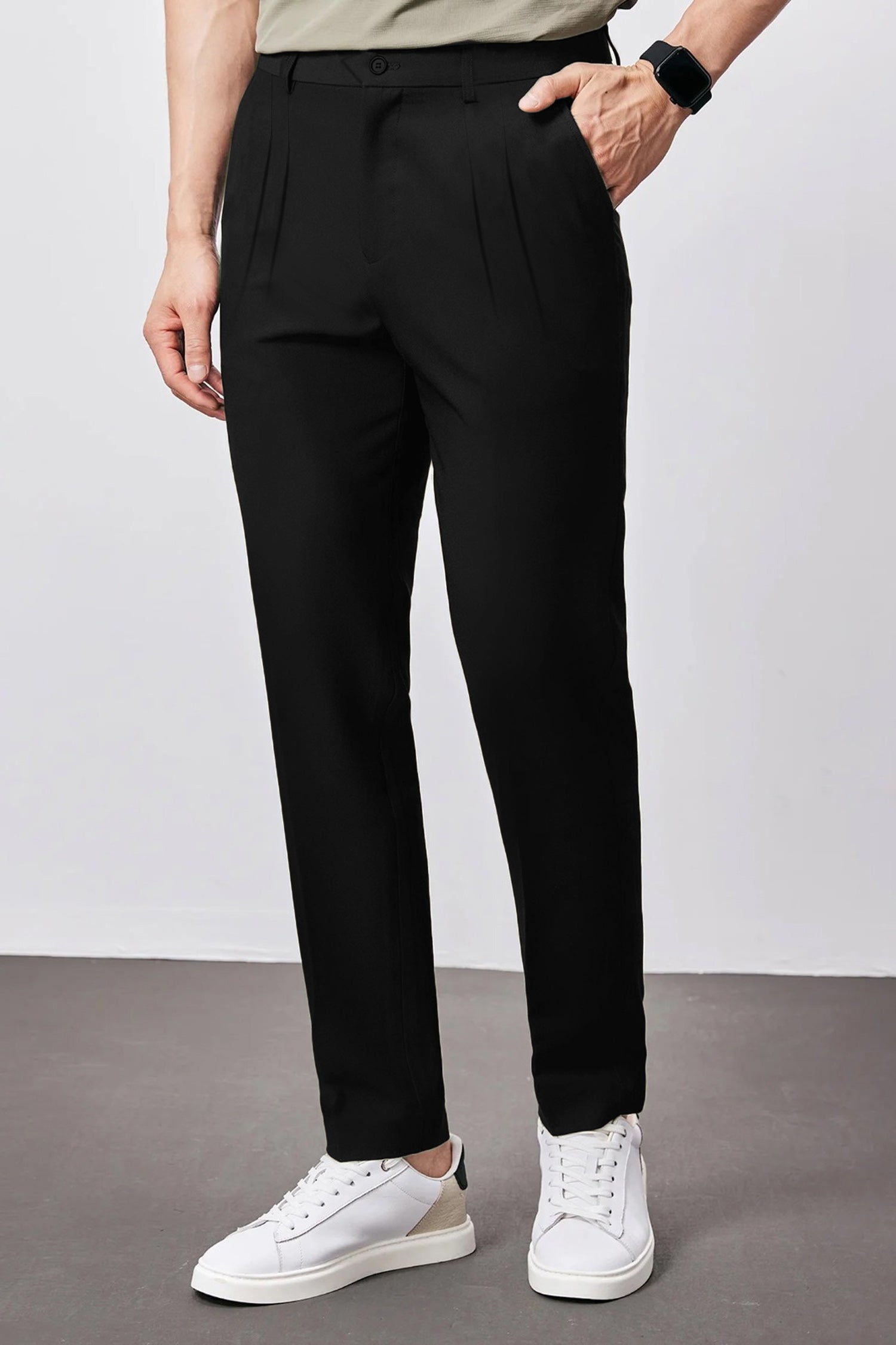Double Plate Men's Carrot Fit Cotton Pant