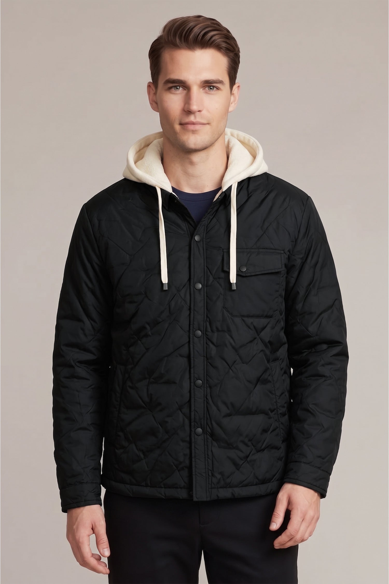 Wind Breaker Detachable Hood Imported Puffer Jacket