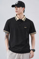 Turbo Rib Collared Style Men's Polo T-Shirt In Black