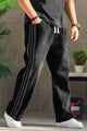 Turbo Signature Triple-Stripe Cargo Jeans In Black