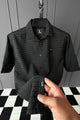 Turbo Snitch Striped Casual Shirt In Black
