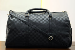 Luis Vten Imported Signature Embossed Textured Travel bag in Black