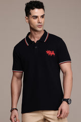 Rph Luren Polo Club 3 Triple Pony Men's Polo Shirt In Black