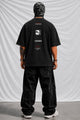 Turbo "Shein Typographic" Oversize Tee In Black