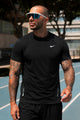 Nke Miler Breathable Slub Imp Dry-Fit Tee In Black