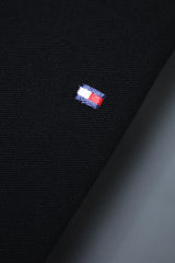 Tmy Hlfgr Monotype Flag Arm Men's Polo Shirt In Black