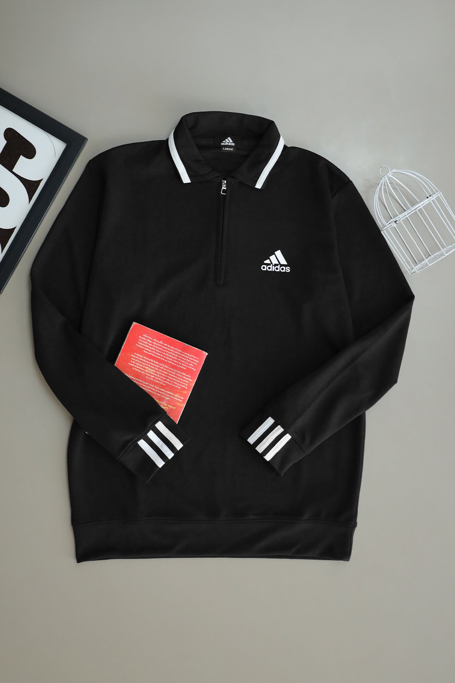 Adds Arm Rib Stripes Imported Men's Sweatshirt