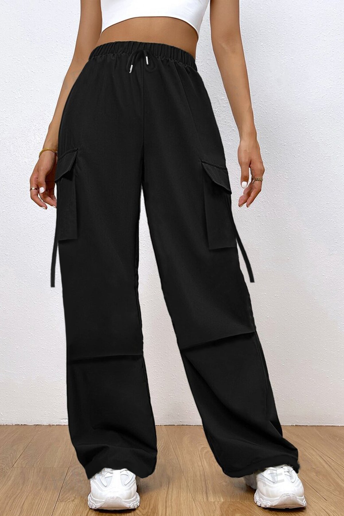 Baggy Relaxed Flap Pockets Cargo Flapper Trouser - Women