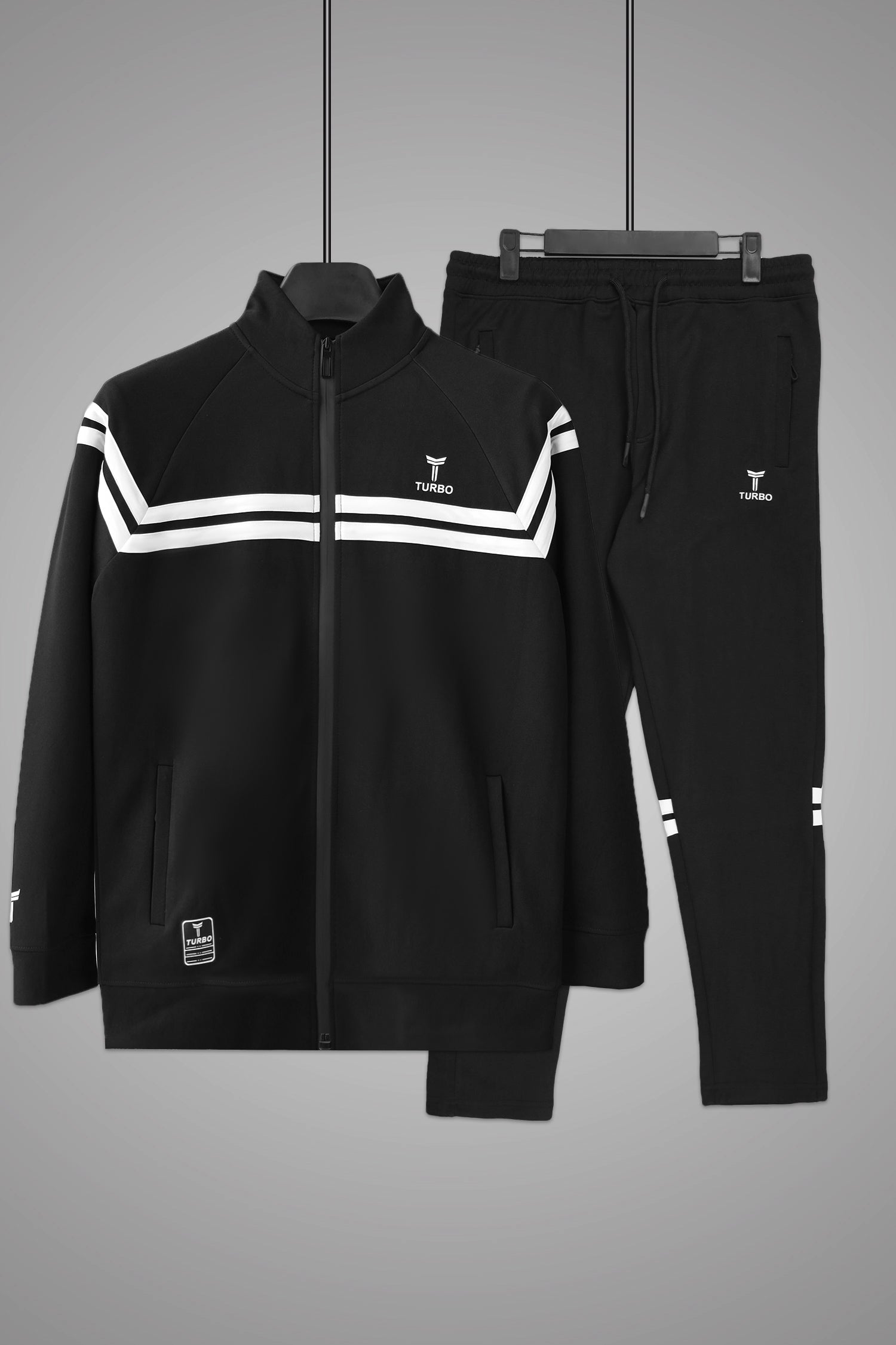 Turbo Edge Slim Fit Mock Neck Zipper Style Tracksuit