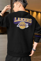 Lakrs Los Angles Printed Full Sleeves Men's Sweatshirt In Black