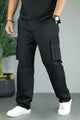 Turbo Essential Side Pockets Cargo Trouser In Black