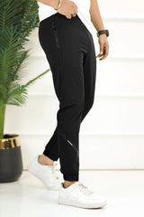 Adds Bottom Stripes Micro Premium Sportswear Trouser In Black