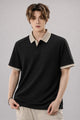 Turbo V Neck Collared Polo Men's T-Shirt In Black
