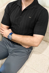 Turbo Wave Texture Crochet Casual Shirt