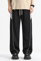 Turbo Side-Panel & Piping Design Loose Bottom Trouser In Black