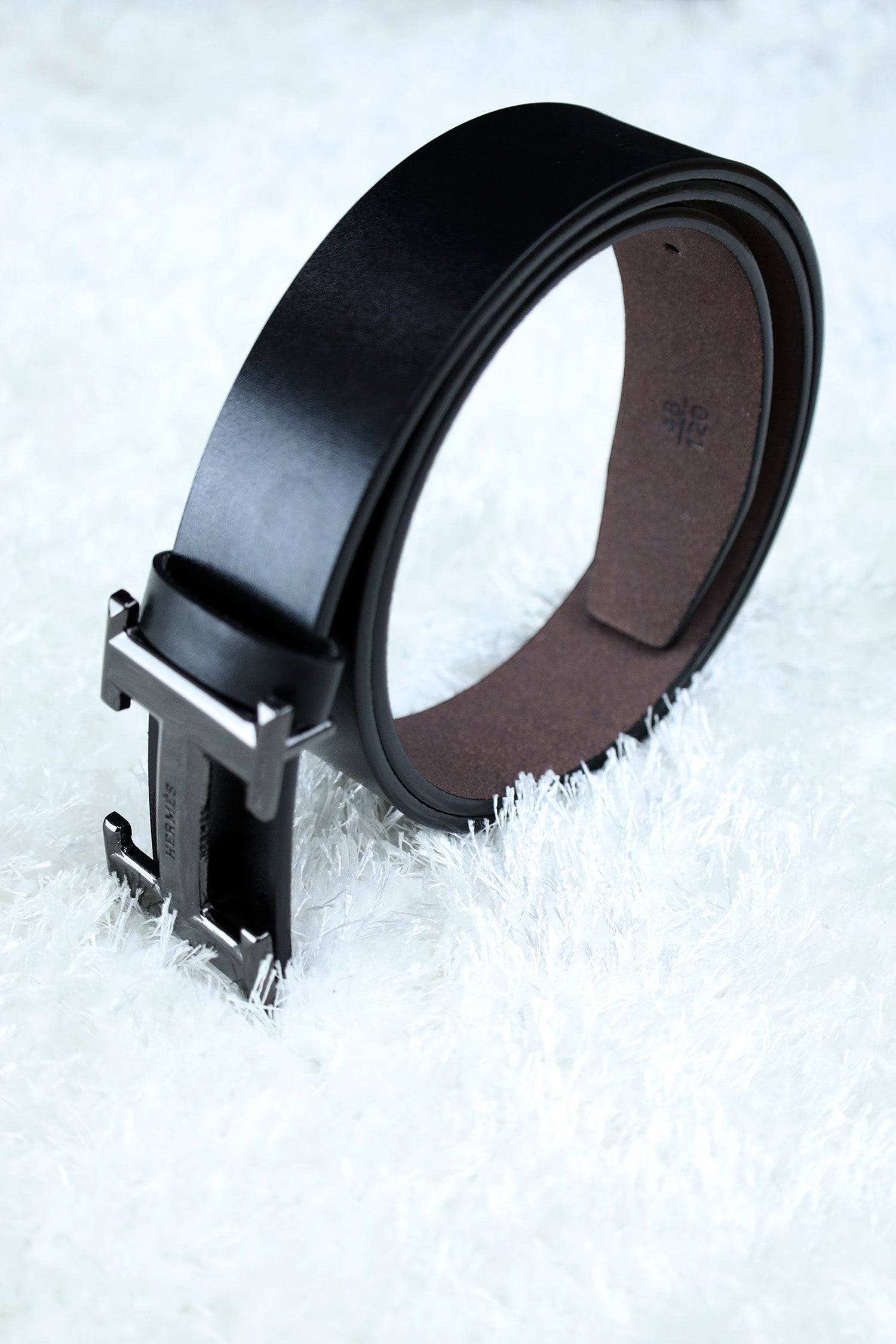 Hrmes Metal Alloy Automatic Buckle Branded Belt