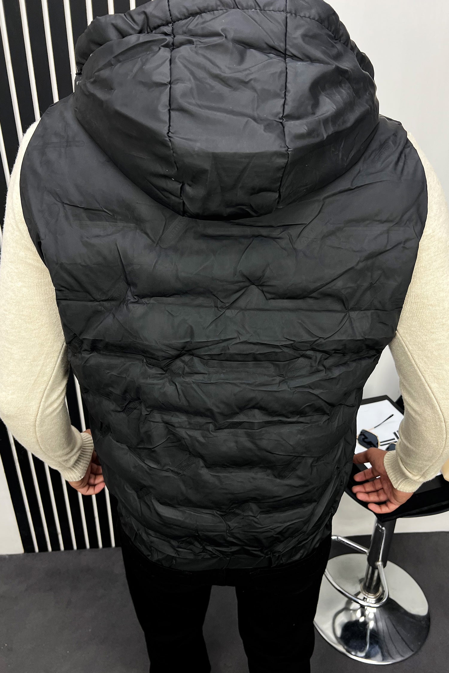 Plain Padded Hood Quilted Imported Men's Gilet