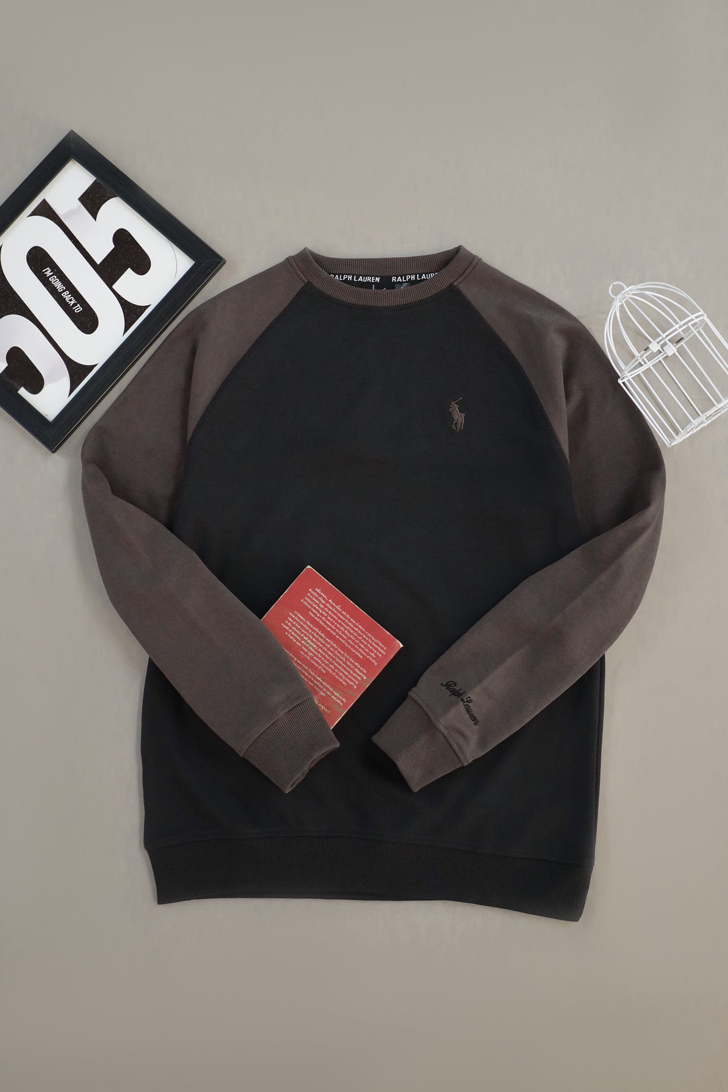 Rph Lren Raglan Pullover Mock Neck Imported Men's Sweatshirt