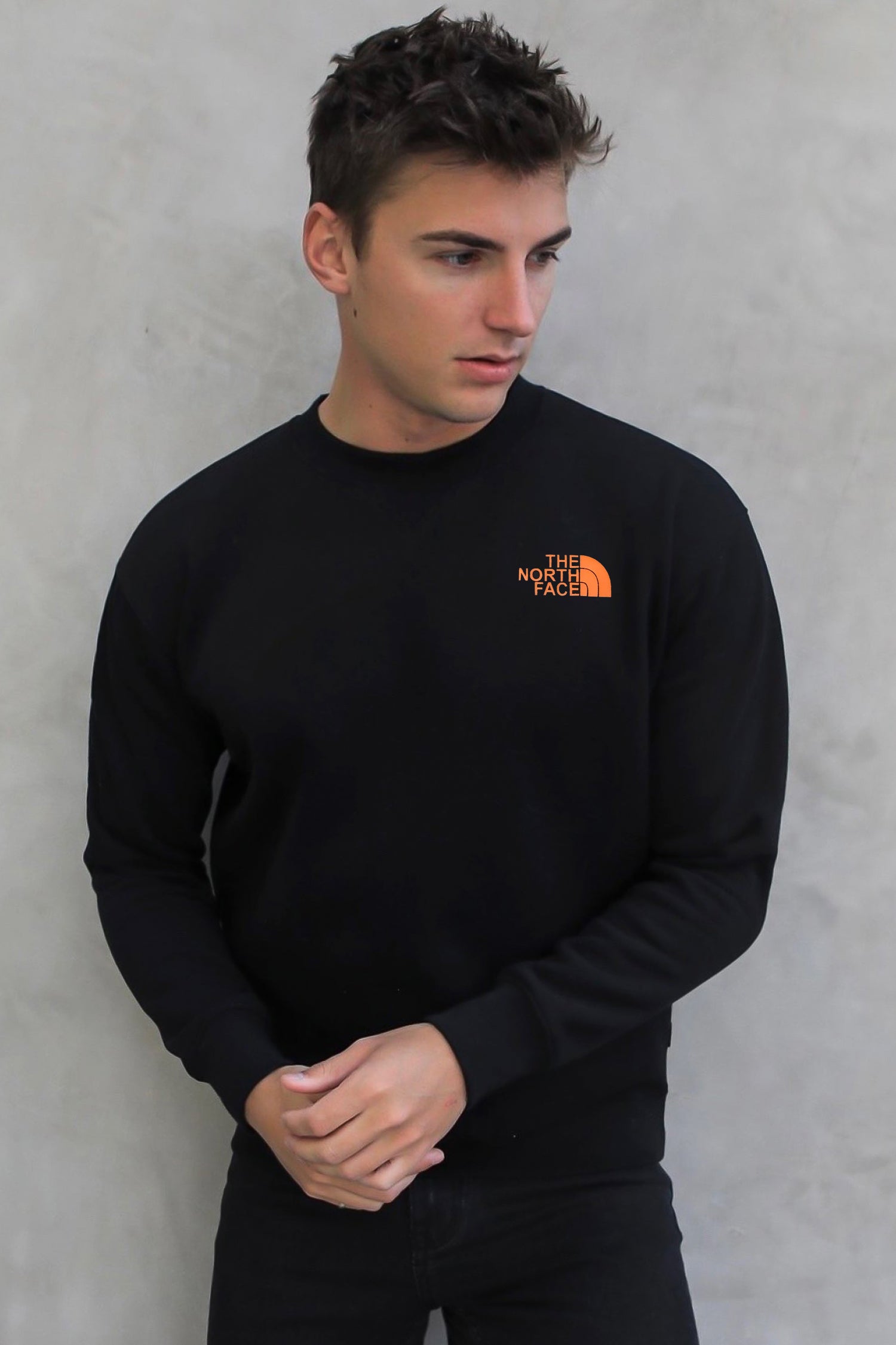 The Nrth Fce Holiday Crew Neck Full Sleeves Men's Sweatshirt In Black