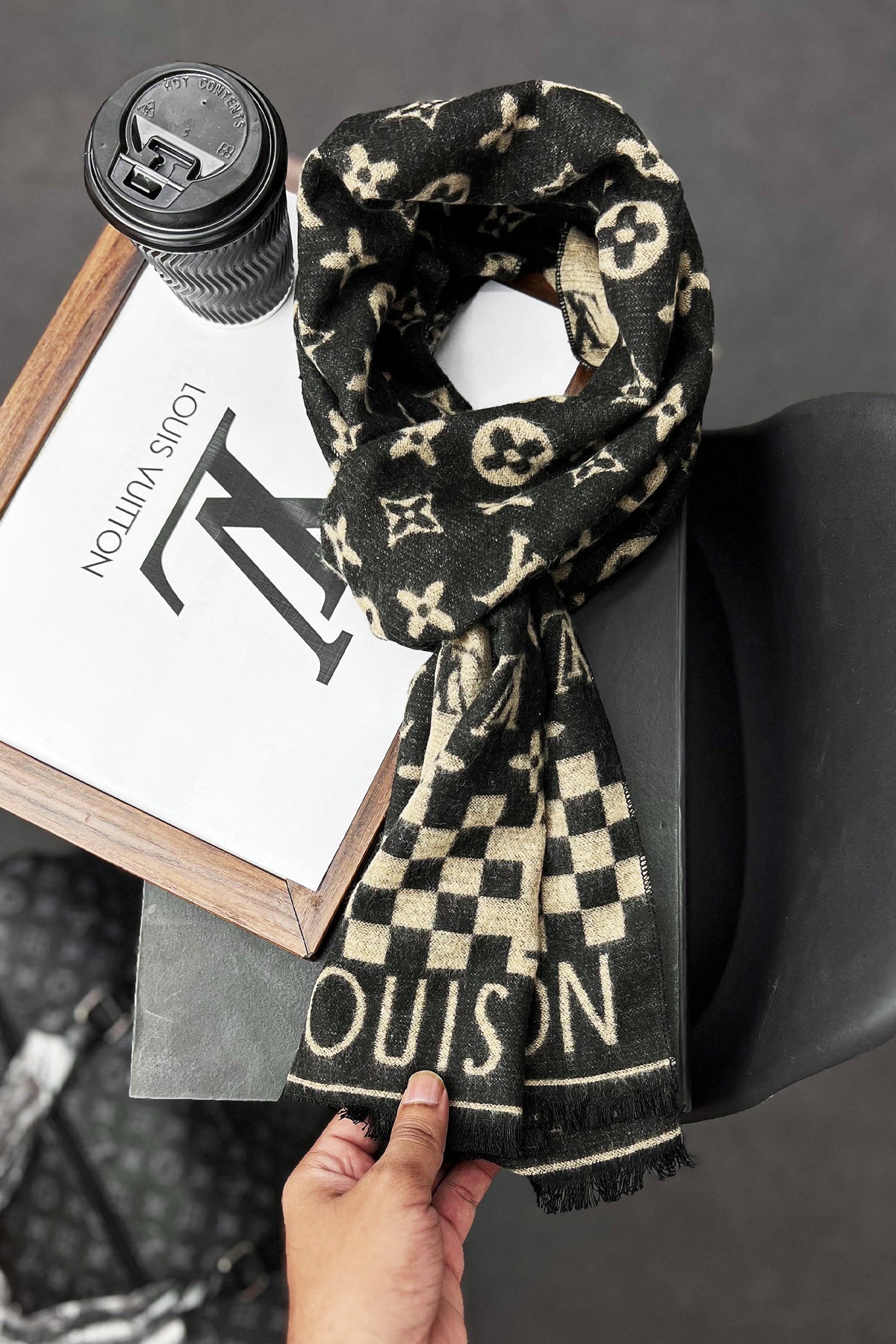 Luis Vten Monogram Luxury Edition Men Mufflers In Black