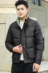 Premium Mock Neck Imported Puffer Jacket In Black