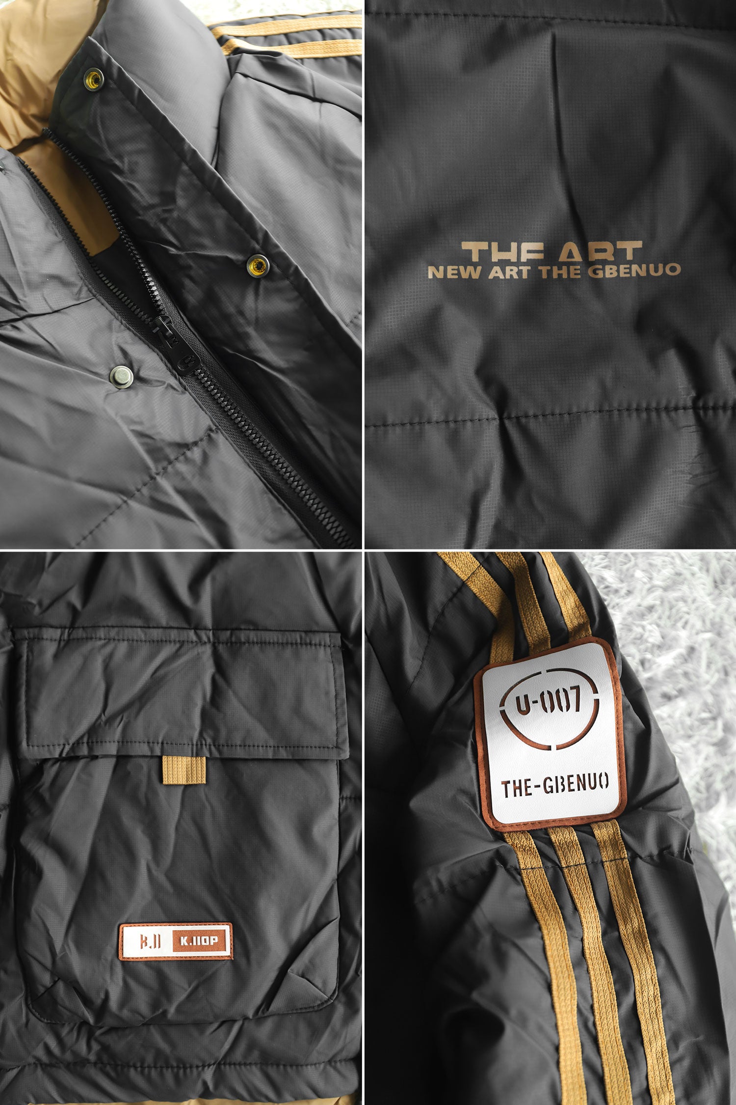 The New Art Studio Stripes Imported Puffer Jacket