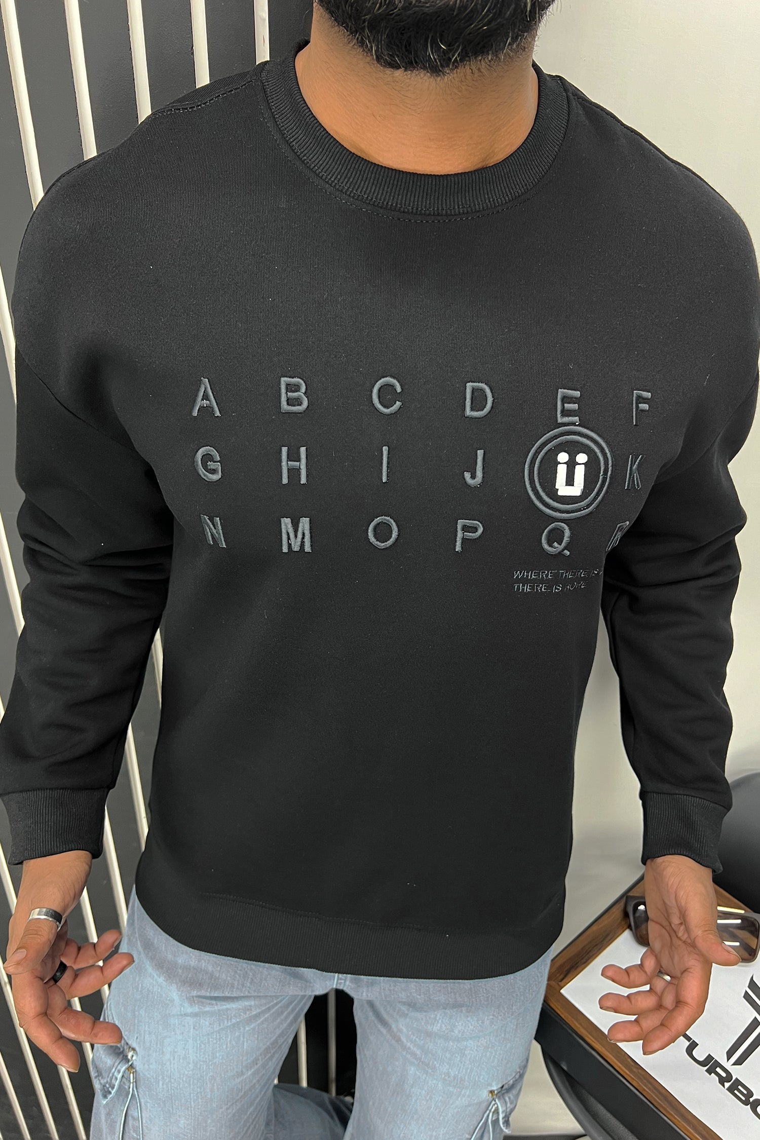 Alphabet Writing Full Sleeves Men's Sweatshirt