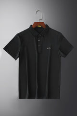 Turbo Luxury Breathable Stitchless Men's Polo Shirt In Black