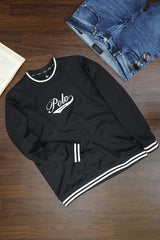 Polo Rph Lren Tennis Crew Neck Men's Full Sleeves Sweatshirt In Black