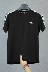 Adds Essentials Classic Strips Round Neck T-Shirt In Black