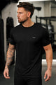 Turbo Stretch-Cotton Round Neck Dry-fit Shirt In Black