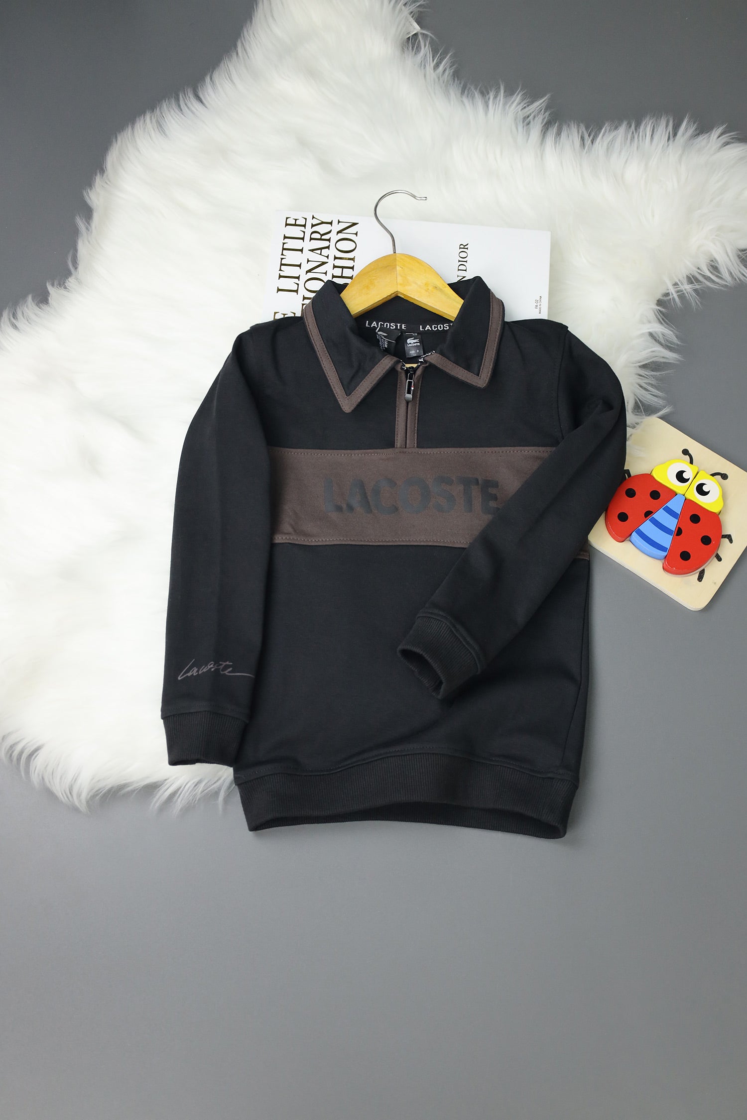Lcste Block Panel Coller Style Unisex Kids SweatShirt