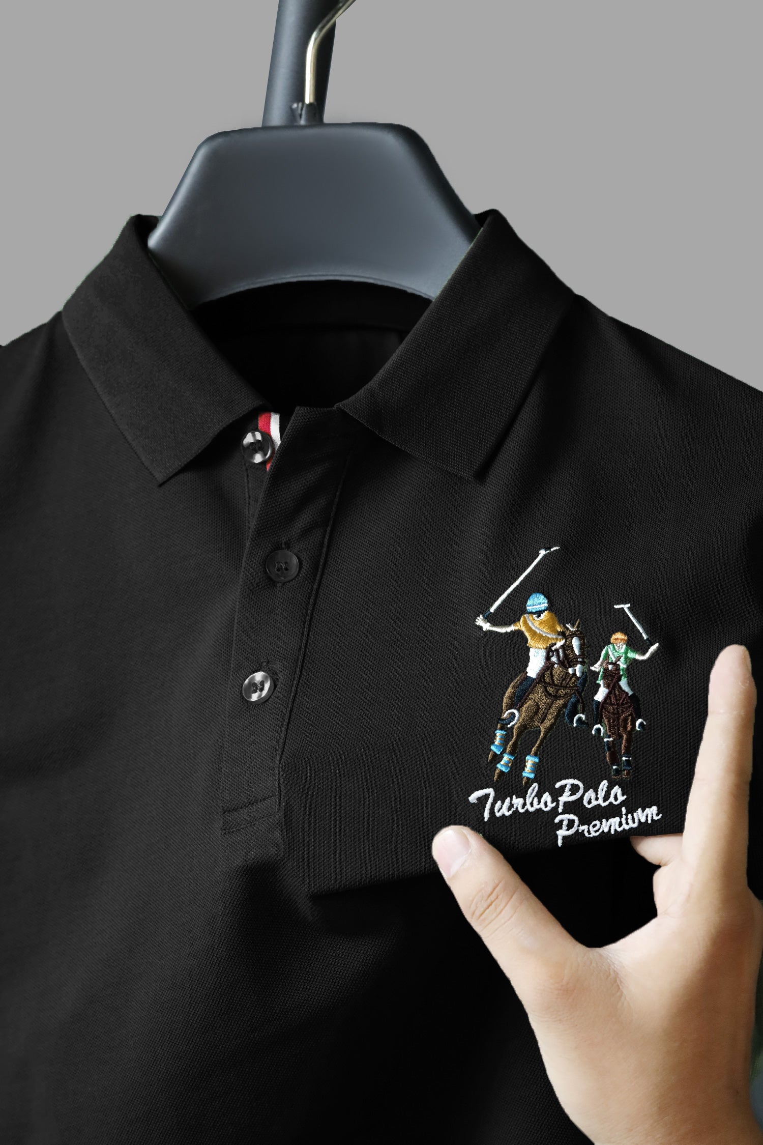 Turbo Polo Club Horse Pony Badge Men's Polo Shirt