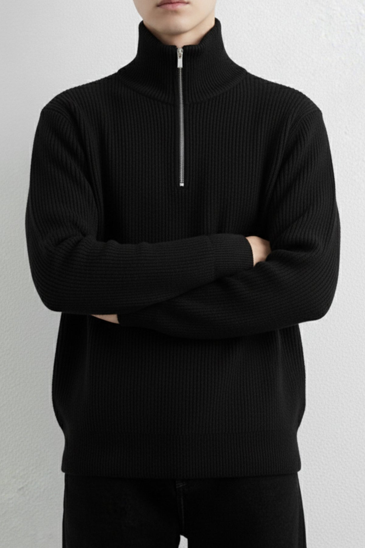 Turbo merino quarter zip Imported Men's Sweater