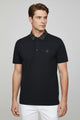 Turbo Diamond Motif Collar Stitchless Men's Polo Shirt In Black